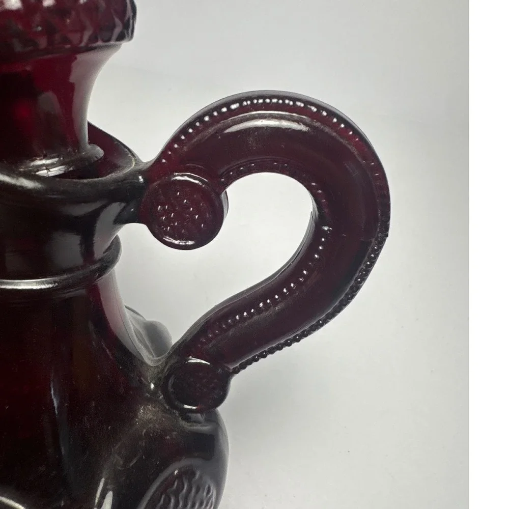 Avon Decanter Cruet Unisex OS Ruby Red Cape Cod Diamond Point Glass